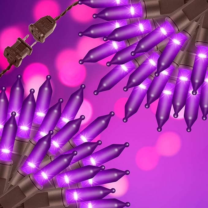 150LIGHTS Purple Extra-Bright with End Connectors Halloween Decorative Lights 9.72m UL Certified Mini String Light Set Waterproof for Halloween Home Garden Christmas Tree Party Patio Wedding-HomvellaHome