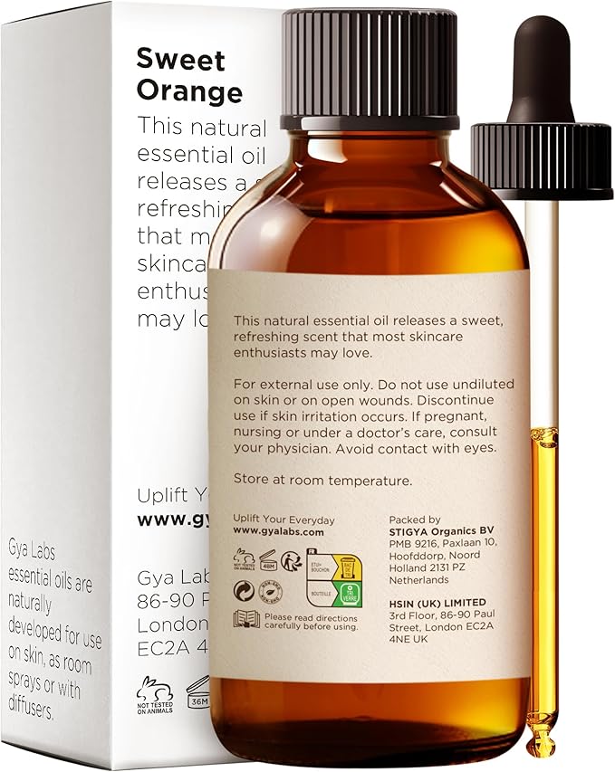 Gya Labs Orange Essential Oil for Diffuser & Skin - Huge 4 Fl Oz - 100% Pure Natural Sweet Orange Oil for Massage, Face, Cleaning & Candle Making Scent-HomvellaHome