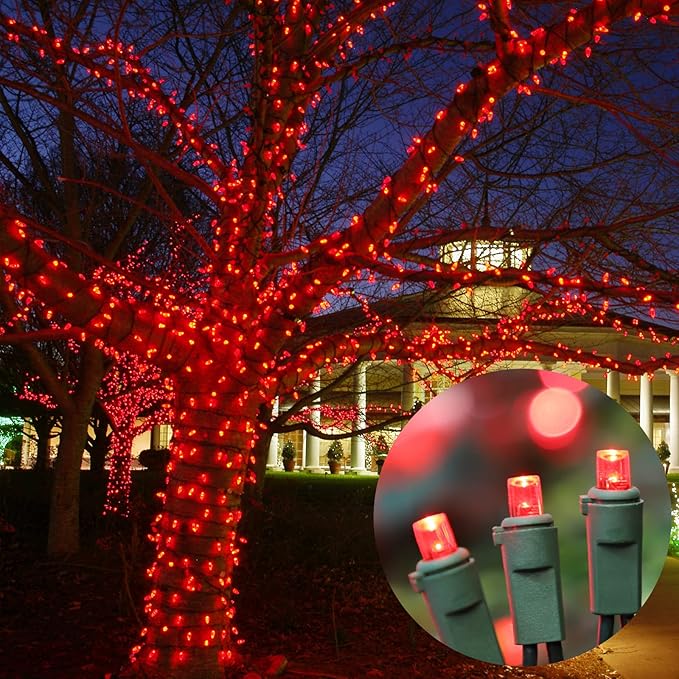 100 Count Red -String Lights - 21.6FT LED Christmas Lights, Mini led Lights for Indoor Outdoor Home Holiday Party Wedding Independence Day Decoration-HomvellaHome