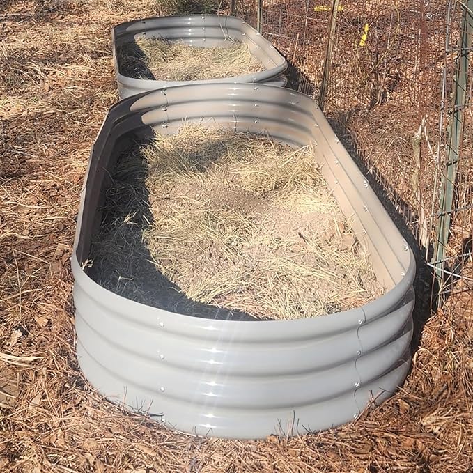 2 Pack 8x3x1FT Galvanized Raised Garden Bed Large Metal Planter Box Kit Elevated Raised Garden Planters for Outdoor Plants, Gray-HomvellaHome