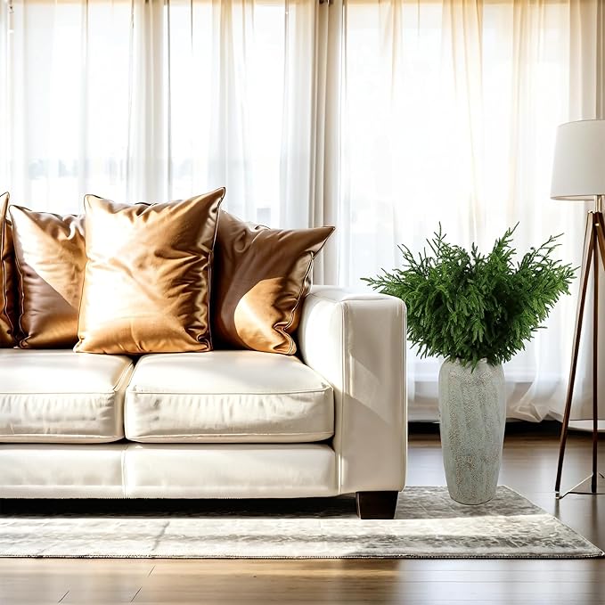 12Pcs Artificial Norfolk Pine Branches 36" Plastic Christmas Plants Decor Faux Greenery Stems Pine Picks Outdoor Faux Plants UV Resistant for Xmas Indoor, Front Porch Home Décor (12, 36inch)-HomvellaHome