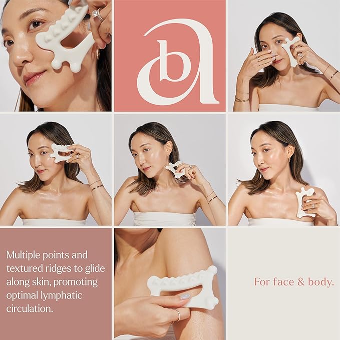 Gua Sha Jelloskin Lymphatic Massage Tool | Ceramic GuaSha for Face & Body Massage Tool | Patented Design for Lymphatic Drainage, Face Lift & Muscle Relief Body Massager-HomvellaHome
