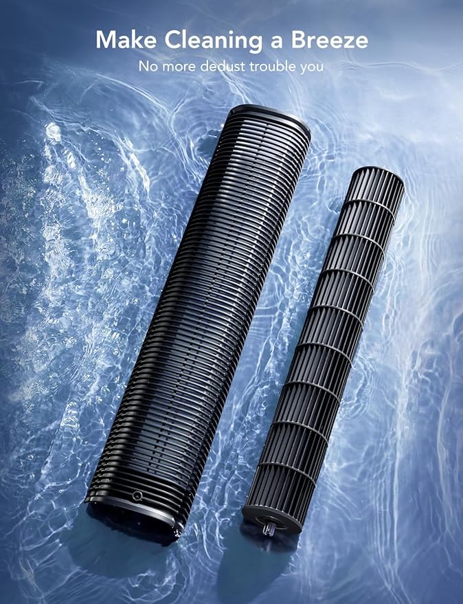 GoveeLife 42'' Tower Fan for Bedroom, Smart Floor Fans with 150° Adjustable Oscillating, APP & Voice Control, 5 Modes 12 Speeds up to 26ft/s, 24H Timer, 27dB Quiet Fan for Cooling Home Office Silver-HomvellaHome