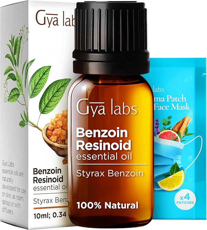Gya Labs Benzoin Resinoid Essential Oil for Skin - 0.34 Fl Oz - 100% Pure Natural Benzoin Resinoid Oil for Hair, Diffuser, Candle Making Scent-HomvellaHome
