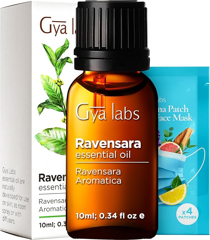Gya Labs Ravensara Essential Oil for Diffuser - 0.34 Fl Oz - 100% Pure Natural Ravensara Oil for Skin, Hair, Aromatherapy & Candle Making Scent-HomvellaHome