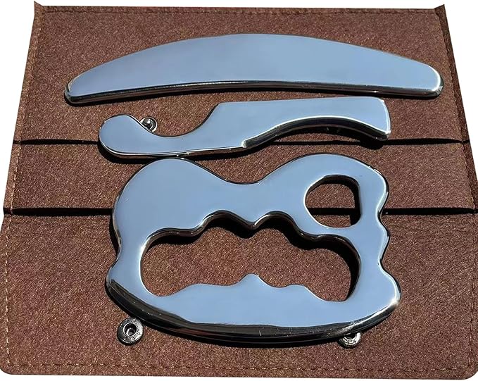 Gua sha Tool gua sha Stainless Steel iastm Tool Gussha Massage Tool Muscle Scraping Tool for Soft Tissue Therapy and Reduce Arms,Back, Legs, Neck Muscle Pain(zly)………-HomvellaHome