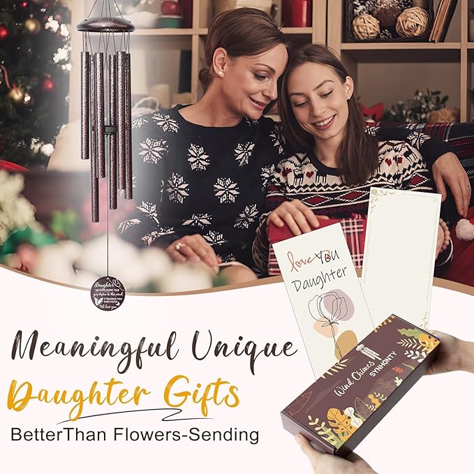 Gifts for Daughter, 25''Wind Chimes, Birthday Gifts for Daughter Adult,Unique Gift for Grown Daughters,Thanksgiving,Christmas Day Gift Ideas for Love Rreminder.-HomvellaHome