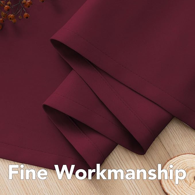 H.VERSAILTEX Christmas Curtains for Bedroom Thermal Insulated Room Darkening Living Room Curtains 84 Inch Long Grommet Privacy Protection Window Curtain Panels/Drapes for Nursery, 2 Panels, Burgundy-HomvellaHome
