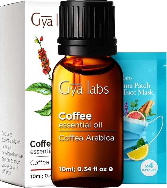 Gya Labs Coffee Essential Oil for Diffusers - 0.34 Fl Oz - 100% Pure Natural Coffee Oil for Hair, Skin, Aromatherapy Fragrance Bath Bombs, Spray & Candle Making Scent-HomvellaHome