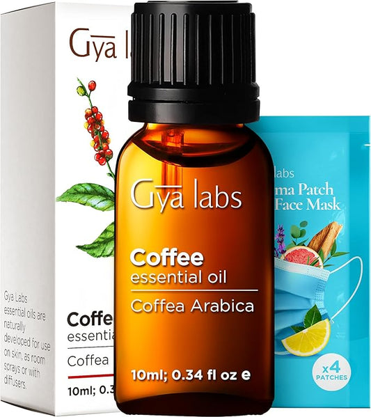 Gya Labs Coffee Essential Oil for Diffusers - 0.34 Fl Oz - 100% Pure Natural Coffee Oil for Hair, Skin, Aromatherapy Fragrance Bath Bombs, Spray & Candle Making Scent-HomvellaHome