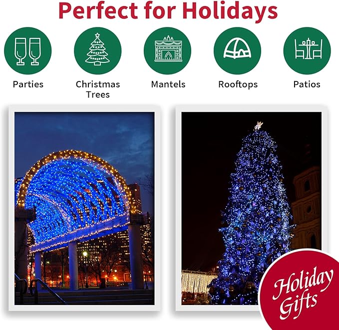 100 Count Blue - String Lights - 21.6FT LED Christmas Lights, Mini led Lights for Indoor Outdoor Home Holiday Party Wedding Independence Day Decoration-HomvellaHome