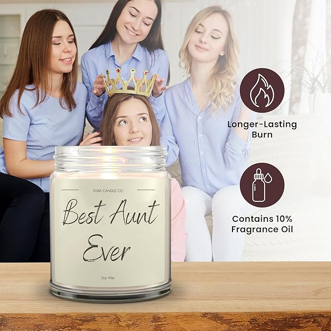 1OAK Vanilla Scented Candles - Aunt Candle - Best Aunt Gifts for Christmas from Niece, Nephew - Best Auntie Ever Gifts for Women-HomvellaHome