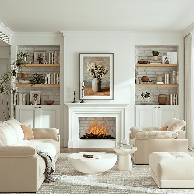 10 inches Deep Floating Shelves 36 inch Long, Large Oak Wall Shelves Heavy Duty 70 lbs for Bedroom, Bathroom, Living Room, Kitchen, Office, Modern Shelf Home Decor with Invisible Bracket-HomvellaHome