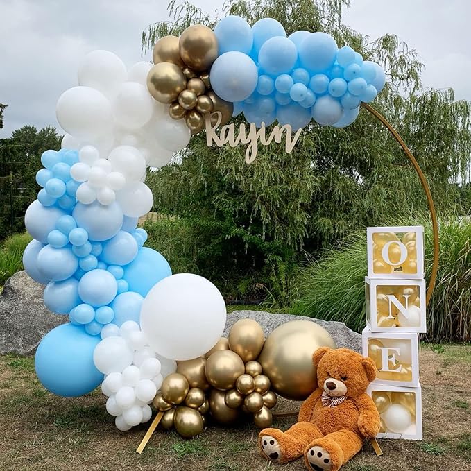 130pcs Light Blue Balloons Different Sizes 18" 12" 10" 5" Baby Blue Balloons for Boys Girls Birthday Baby Shower Gender Reveal Wedding Children's Day Decorations-HomvellaHome