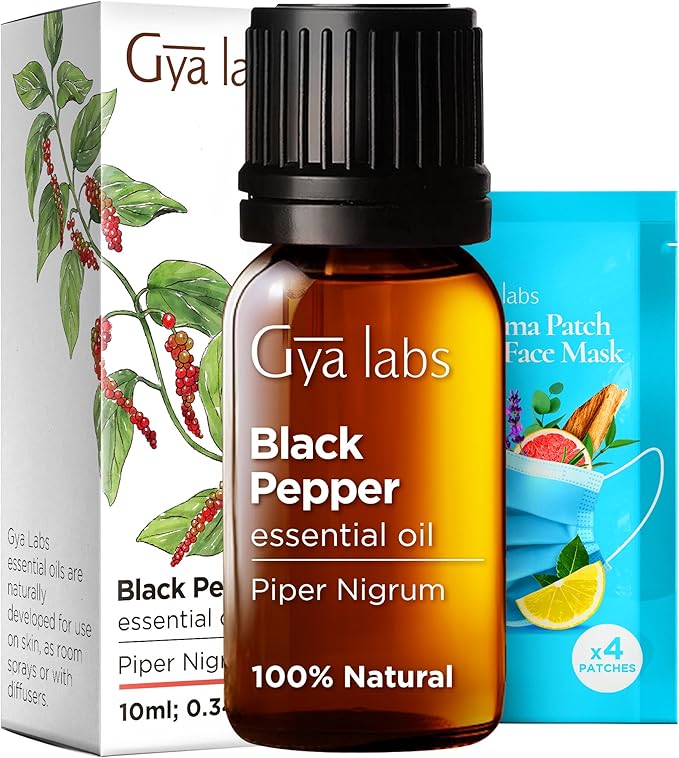 Gya Labs Black Pepper Essential Oil for Comfort - 0.34 Fl Oz - 100% Pure Natural Black Pepper Oil for a Soothing Aromatic Experience & Candle Making Scent-HomvellaHome