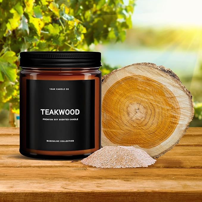 1OAK Scented Candles for Men - Teakwood & Masculine - Soy Wax, Long Burning Premium-HomvellaHome