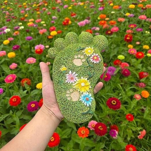 Garden Stepping Stones - Decorative Stones for Patio, Lawn, Stepping Stones Made of Resin (Set of 2)-HomvellaHome