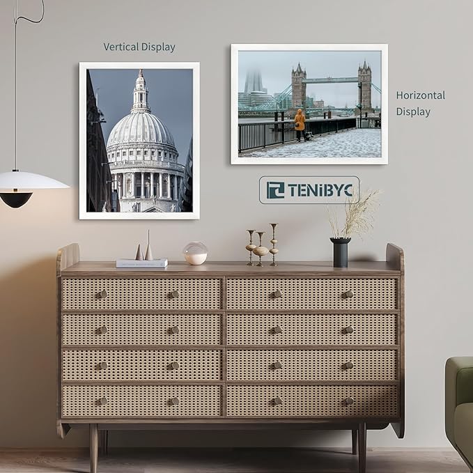 18x24 Poster Frame 3 Pack - White Woodgrain, Solid Wood Gallery Picture Frame - Wall Hanging-HomvellaHome