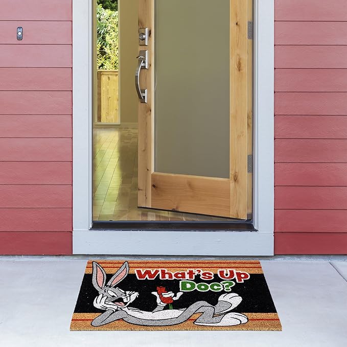 Gertmenian Looney Tunes Coir Doormat - 2x3 Welcome Mat (2-Pack), Ideal for High Traffic Areas in Front Door, Garage, Entryway - Warner Bros. Doc/Folks, 80029-HomvellaHome