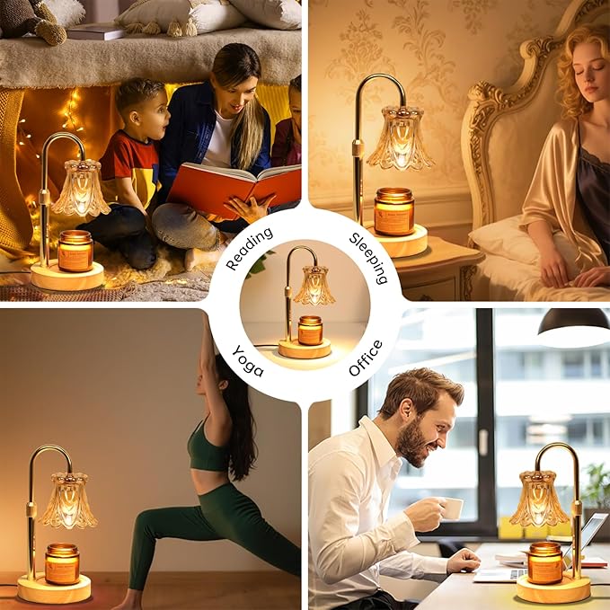 GEEZO Fragrance Candle Warmer Lamp，Electric Candle Warmer with Timer & Dimmer，Mom Christmas Birthday Gifts for Women, House Warming Gifts New Home Bedroom Decor-HomvellaHome