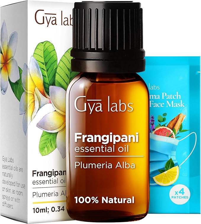 Gya Labs Frangipani Essential Oil for Diffuser - 0.34 Fl Oz - 100% Pure Natural Frangipani Oil for Skin, Face, Aromatherapy & Candle Making Scent-HomvellaHome