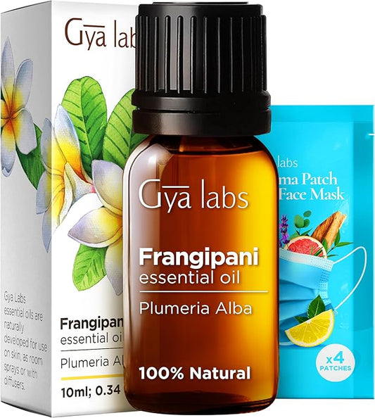 Gya Labs Frangipani Essential Oil for Diffuser - 0.34 Fl Oz - 100% Pure Natural Frangipani Oil for Skin, Face, Aromatherapy & Candle Making Scent-HomvellaHome
