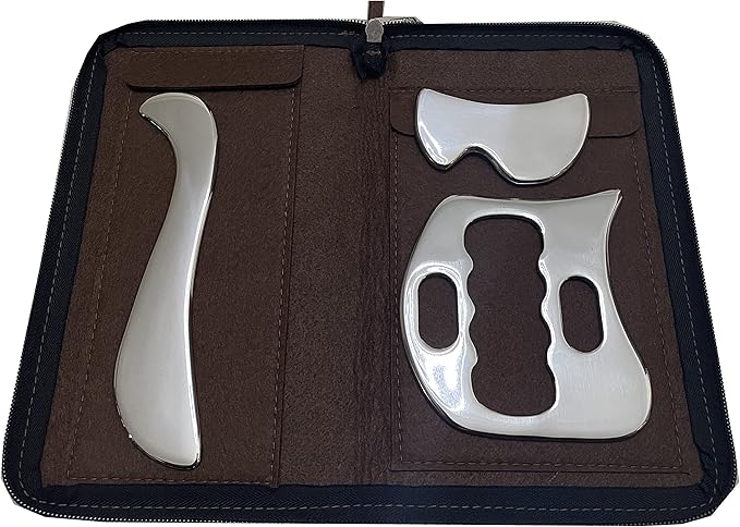 Gua sha Tool gua sha Stainless Steel iastm Tool Gussha Massage Tool Muscle Scraping Tool for Soft Tissue Therapy and Reduce Arms,Back, Legs, Neck Muscle Pain(SSB)………-HomvellaHome