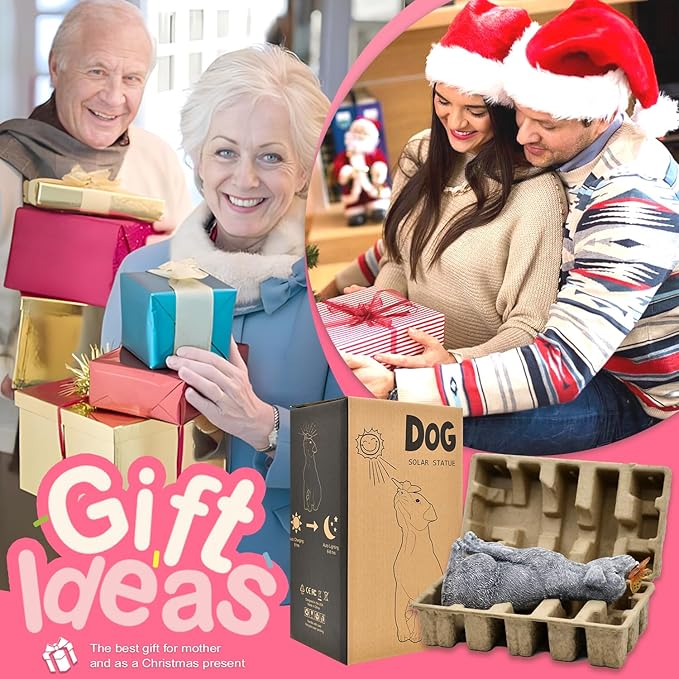 Goodeco Dog Statue with Butterfly - Ideal Gifts for Dad, Mom or Birthdays, Beautifully Crafted Outdoor Decorations to Wow Your Guests-HomvellaHome