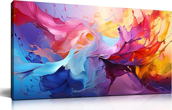 GUGIKA Abstract Wall Art for Living Room, Colorful Canvas Wall-Art for Bedroom, Print Paintings, Size 20x40 Inches-HomvellaHome
