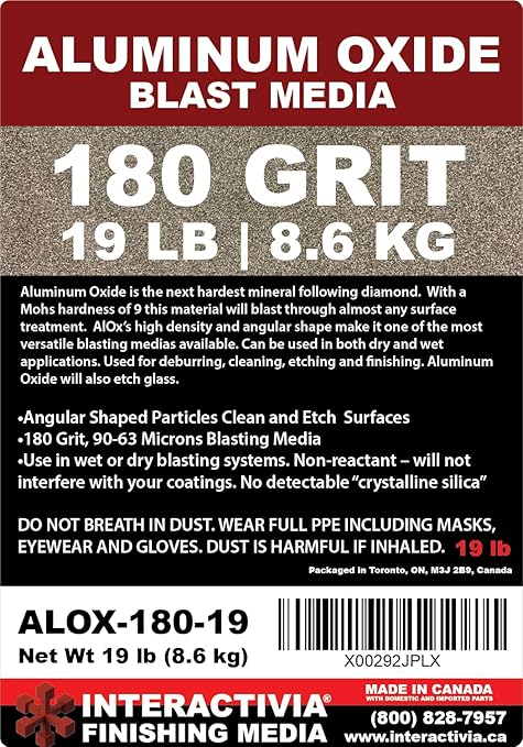 #180 Aluminum Oxide - 19 LBS - Fine Sand Blasting Abrasive Media for Blasting Cabinet and Blasting Guns.