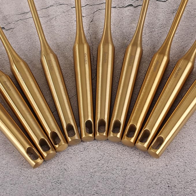 Gold Cooking Utensils Set - 18/10 Stainless Steel Large and Small Spoons Set, 16 PCS All Metal Kitchen Tools, Serving Utensils - Whisk, Masher, Fork, Tongs, Spatula, Ladle, Skimmer, Turner, Pasta-HomvellaHome