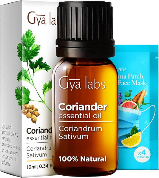 Gya Labs Coriander Essential Oil for Diffuser - 0.34 Fl Oz - 100% Pure Natural Coriander Oil for Skin, Aromatherapy, Skincare Massages & Candle Making Scent-HomvellaHome