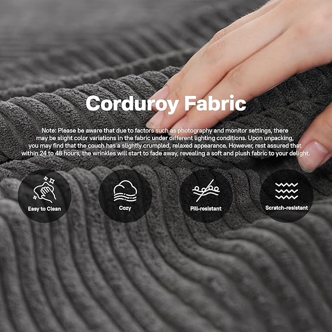 104" Cloud Sectional Couches for Living Room,L Shaped Boneless Couch in A Box,Sleeper Sofa with Comfy Chaise No Assembly Required,Grey-HomvellaHome