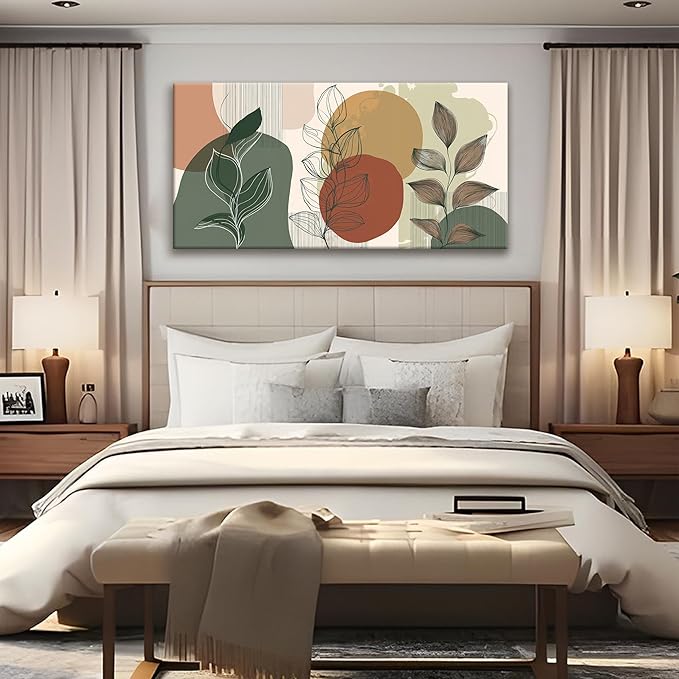 Tsomzxng Abstract Boho Wall Art Century Modern Canvas Art Wall Decor Artwork Abstract Wall Decor Modern Minimalist Canvas Painting Prints Wall Picture For Bedroom Bathroom Office Wall Artwork 20"X40"-HomvellaHome