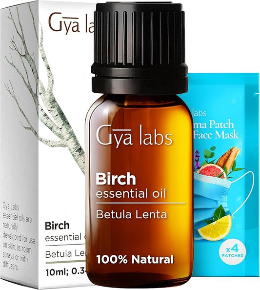 Gya Labs Birch Essential Oil for Diffuser - 0.34 Fl Oz - 100% Pure Natural Birch Oil for Skin, Massage, Perfumes＆Candle Making Scent-HomvellaHome