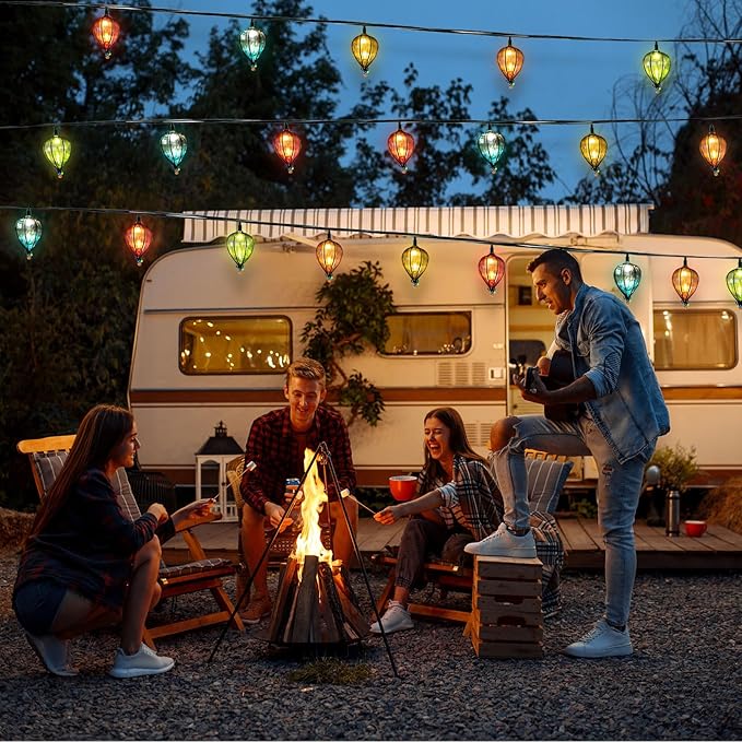 16 Pcs of 11FT Multicolor String Lights with 10 Bulbs, UL Listed Connectable Waterproof Decorative LED Lights Hanging for Backyard Patio, Indoor/Outdoor for Christmas Wedding Party Festival Lighting-HomvellaHome