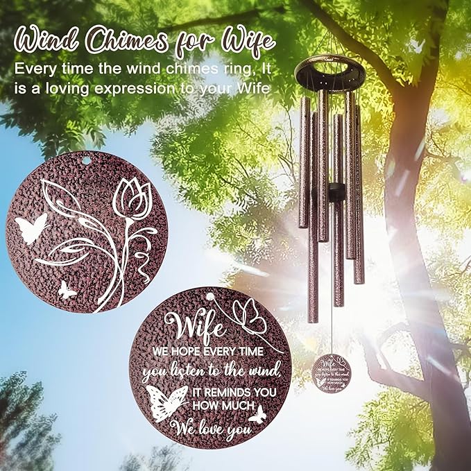 Gifts for Wife, 25''Wind Chimes, Birthday Gift for Wife from Husband,Unique Gift for Loved one Romantic,Thanksgiving,Christmas Day Gifts Ideas for Love Rreminder.-HomvellaHome