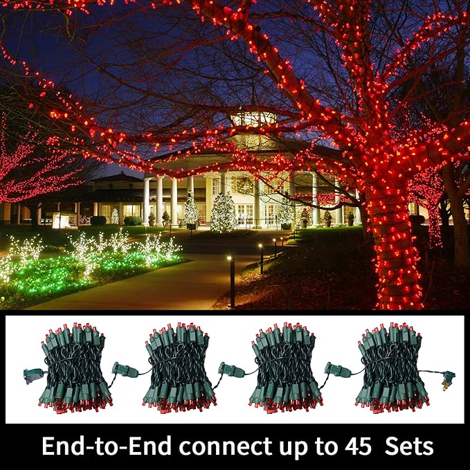 100 Count Red -String Lights - 21.6FT LED Christmas Lights, Mini led Lights for Indoor Outdoor Home Holiday Party Wedding Independence Day Decoration-HomvellaHome
