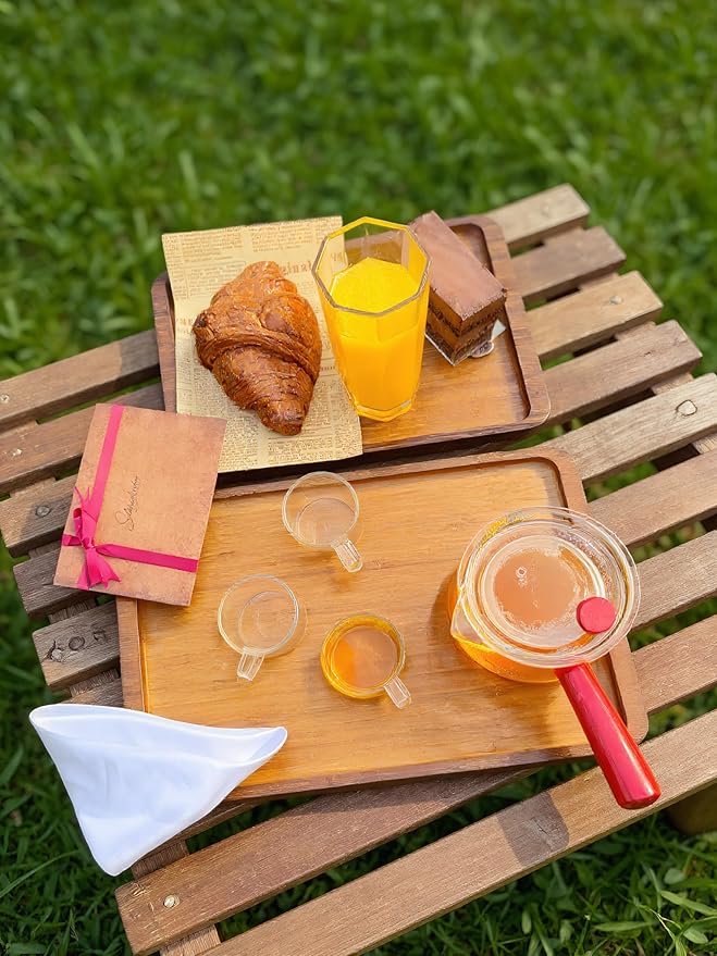 Bamboo Serving Tray – Two Sizes for Breakfast, Tea, Coffee & Snacks – Eco-Friendly Wooden Tray for Bed, Kitchen, Coffee Table, or Decorative Use-HomvellaHome