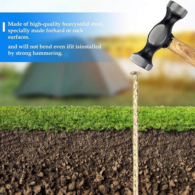 100 PCS 6 Inch Spiral Metal Galvanized Landscape Spikes, Galvanized Non-Rust Metal Garden Stakes, Garden Nails for Artificial Turf, Weed Barrier, Tent, Carpentry and More, by GENHAKON.-HomvellaHome