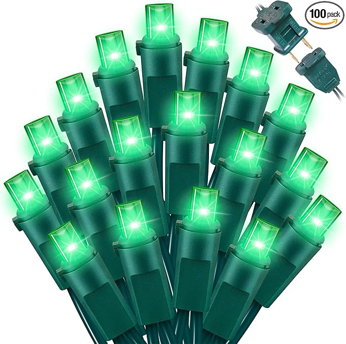 100 Count Green- String Lights - 21.6FT LED Christmas Lights, Mini led Lights for Indoor Outdoor Home Holiday Party Wedding Independence Day Decoration-HomvellaHome
