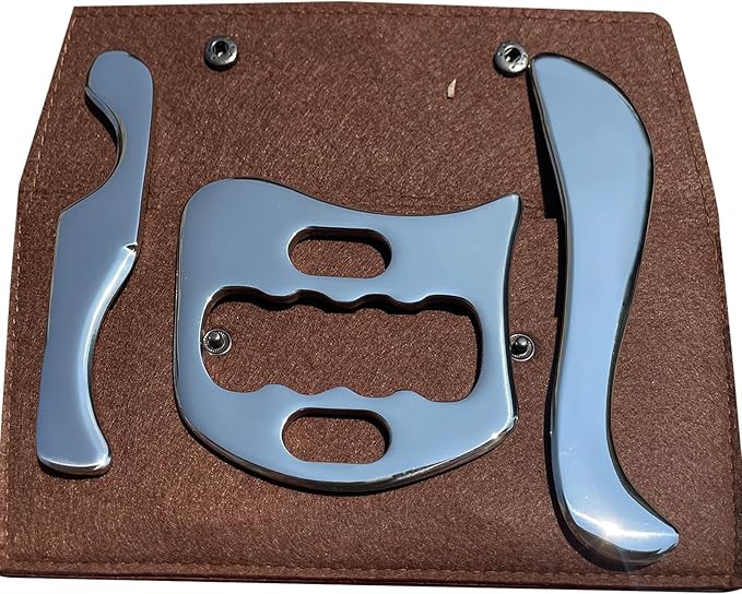 Gua sha Tool gua sha Stainless Steel iastm Tool Gussha Massage Tool Muscle Scraping Tool for Soft Tissue Therapy and Reduce Arms,Back, Legs, Neck Muscle Pain(SSL)………-HomvellaHome