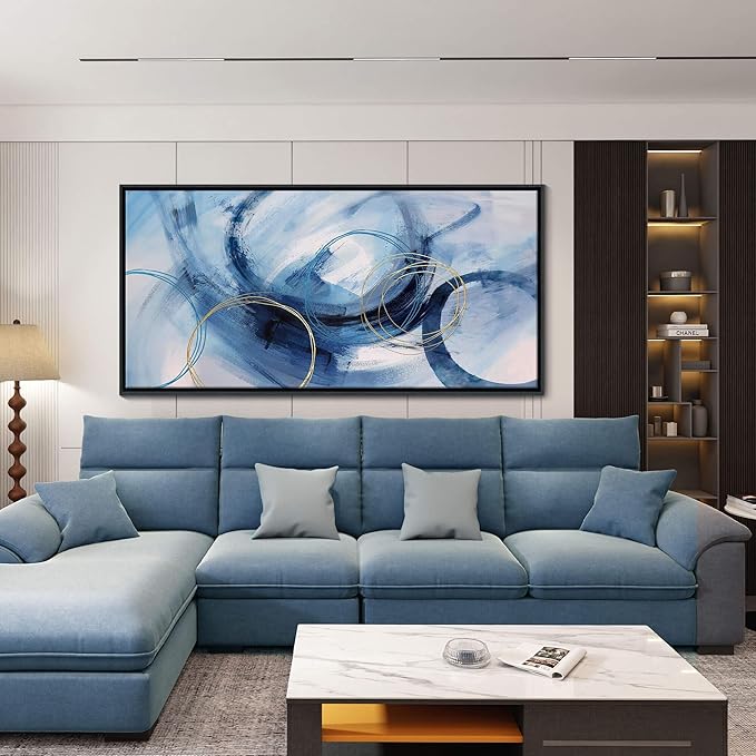 Abstract Wall Art DUNHUANG ART Framed Canvas Wall Art - Modern Wall Art Decor for Living Room, Bedroom, Office - Ready to Hang - Home Decoration 30"x60"-HomvellaHome