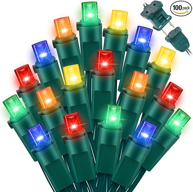 100 Count Multicolor- String Lights - 21.6FT LED Christmas Lights, Mini led Lights for Indoor Outdoor Home Holiday Party Wedding Independence Day Decoration-HomvellaHome