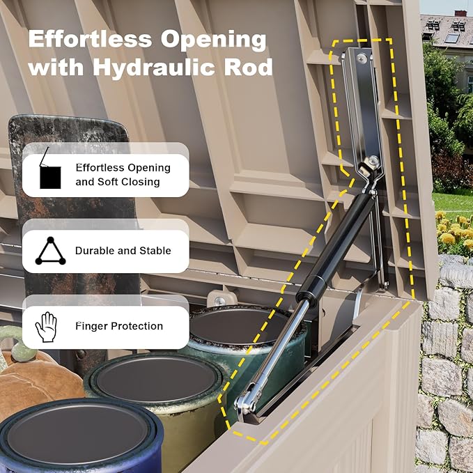 150 Gallon Deck Box Large Outdoor Storage for Patio Furniture,Outdoor Cushions,Garden Tools and Pool Supplies,Waterproof,Resin,Lockable(Grey)-HomvellaHome