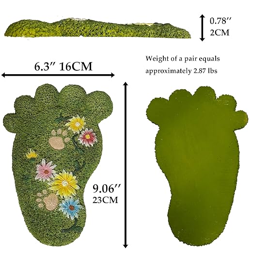 Garden Stepping Stones - Decorative Stones for Patio, Lawn, Stepping Stones Made of Resin (Set of 2)-HomvellaHome