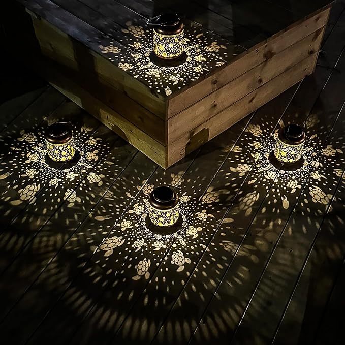 2 Pack Sea Turtle Solar Lanterns Outdoor Waterproof,Hanging Solar Lights Sea Turtle Gifts for Women Metal LED Decorative Light for Yard,Patio,Lawn,Tabletop,Pathway,Landscape,Garden Decor-HomvellaHome