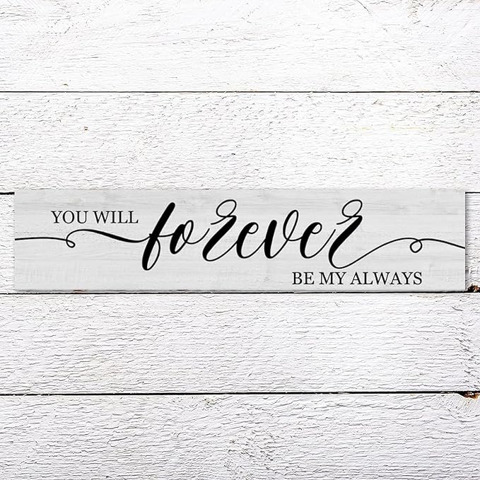 Generic Funny Wood Sign You Will Forever Be My Always Everywhere Rustic Wooden Hanging Sign Home Farmhouse Kitchen Wall Decor 16 x 4 Inch-HomvellaHome