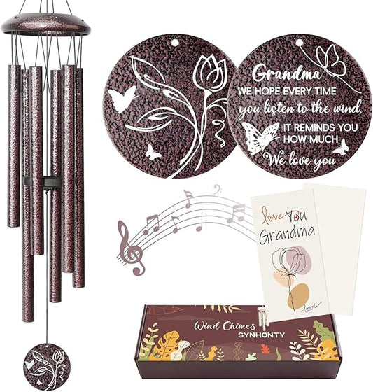 Gifts for Grandma, 25''Wind Chimes, Grandma Birthday Gifts for Grandmother from Granddaughter Grandson Grandkids, Mothers Day, Thanksgiving, Christmas Day Gift Ideas for Love Rreminder-HomvellaHome