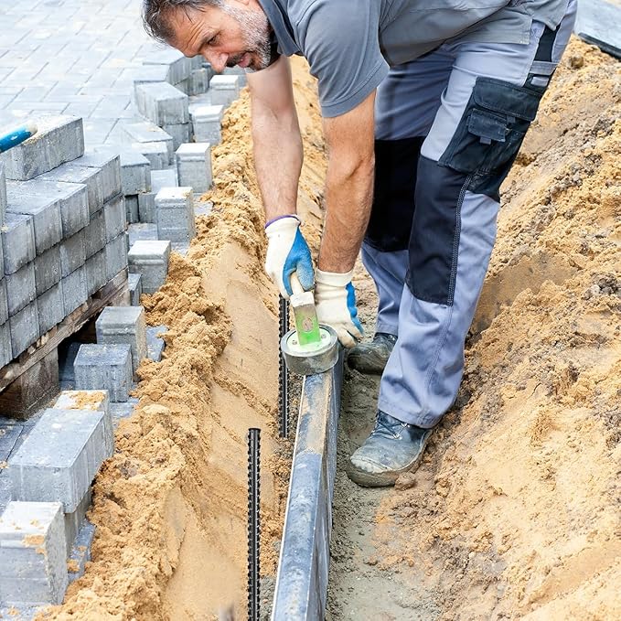 16 inches Rebar Stakes Heavy Duty (34-Pack) Metal Spikes for Concrete Timber, Garden Plant, Straight Steel Stakes for Tent, 3/8" Thickness Ground Anchors with Chisel Point End, Black-HomvellaHome